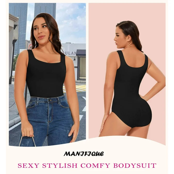 MANIFIQUE 3 Packs Shapewear Bodysuit for Women Tummy Control Slimming Body Shaper Tank Tops
