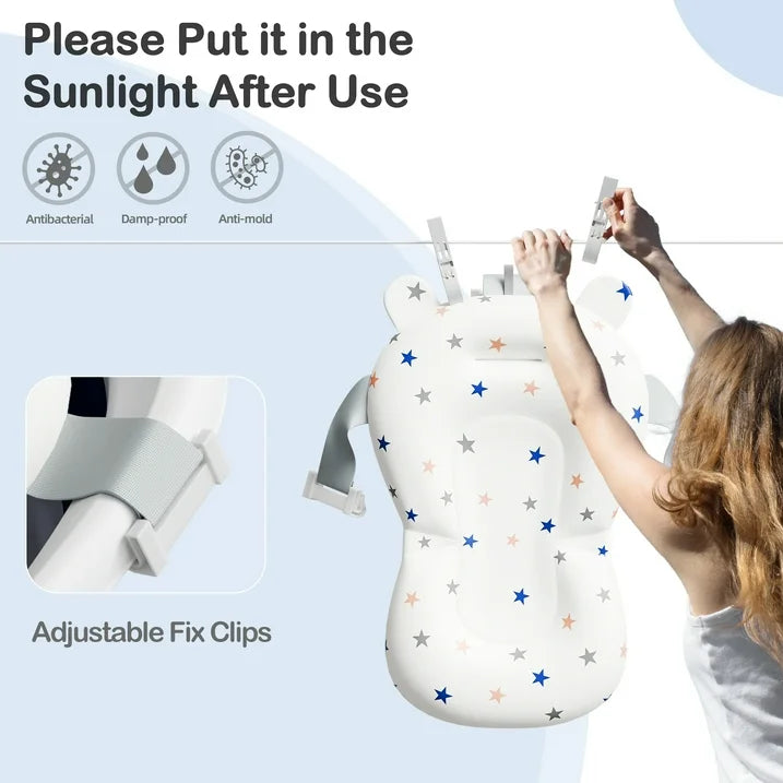 Aprpink Foldable Baby Bathtub PP+TPE with Soft Cushion&Thermometer for 0-36 Months Toddler Gray