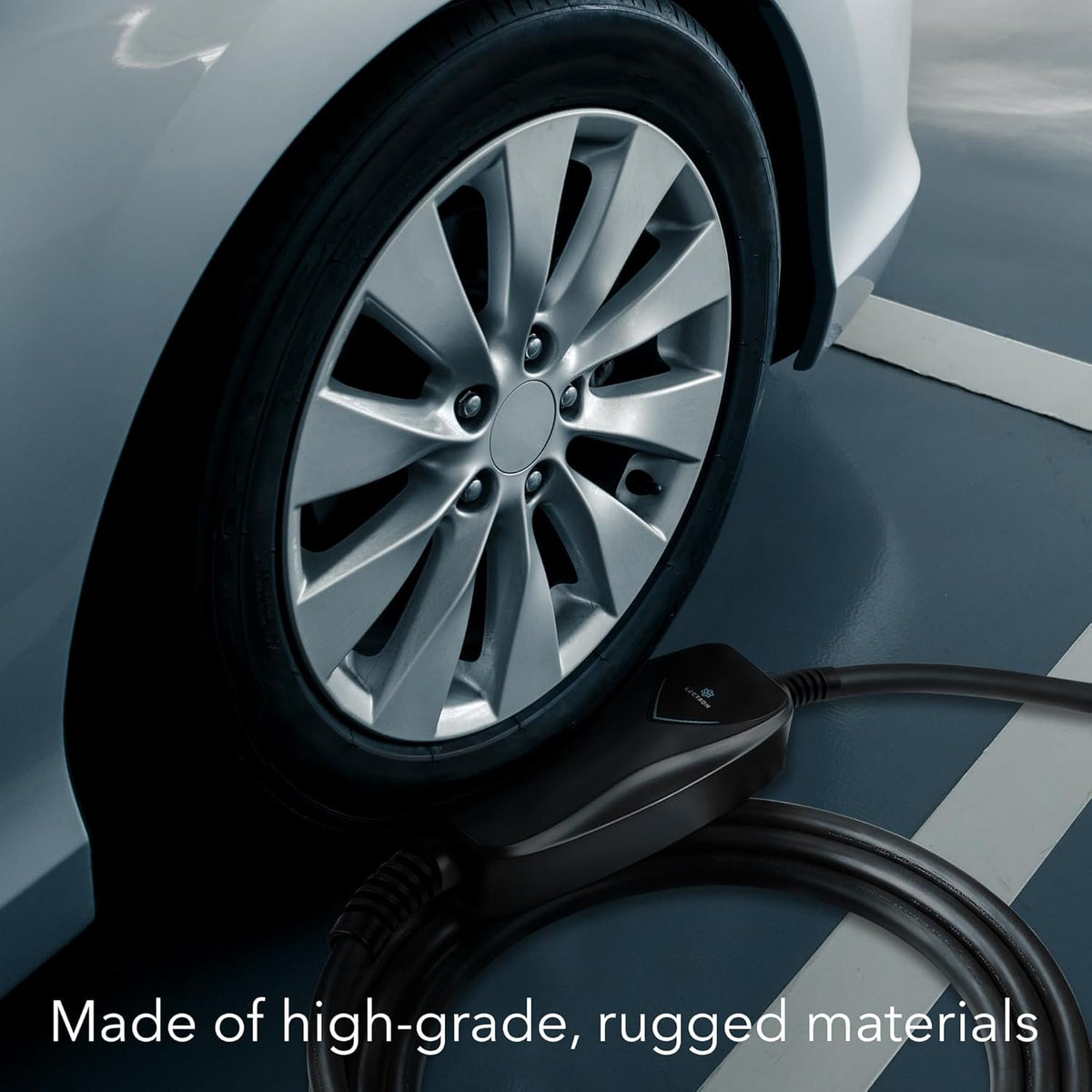Portable Level 2 EV Charger (240V, 32A) with 25ft Cable and NEMA 14-50 for SAE-J1772 Electric Vehicles Current Adjustable and Reservation Charging Function