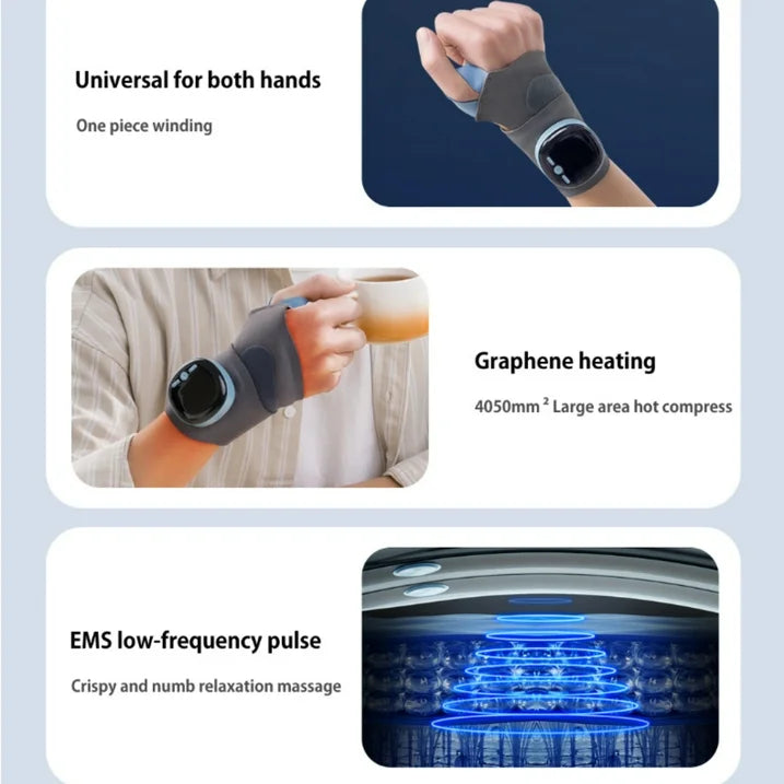 3 in 1 Wrist Support, 3 in 1 Wrist Support Low EMS Therapy, Wrist Brace Carpal Tunnel Right Left Hand for Men Women for Hand and Wrist Support and Tendonitis Arthritis Pain Relief (Grey)