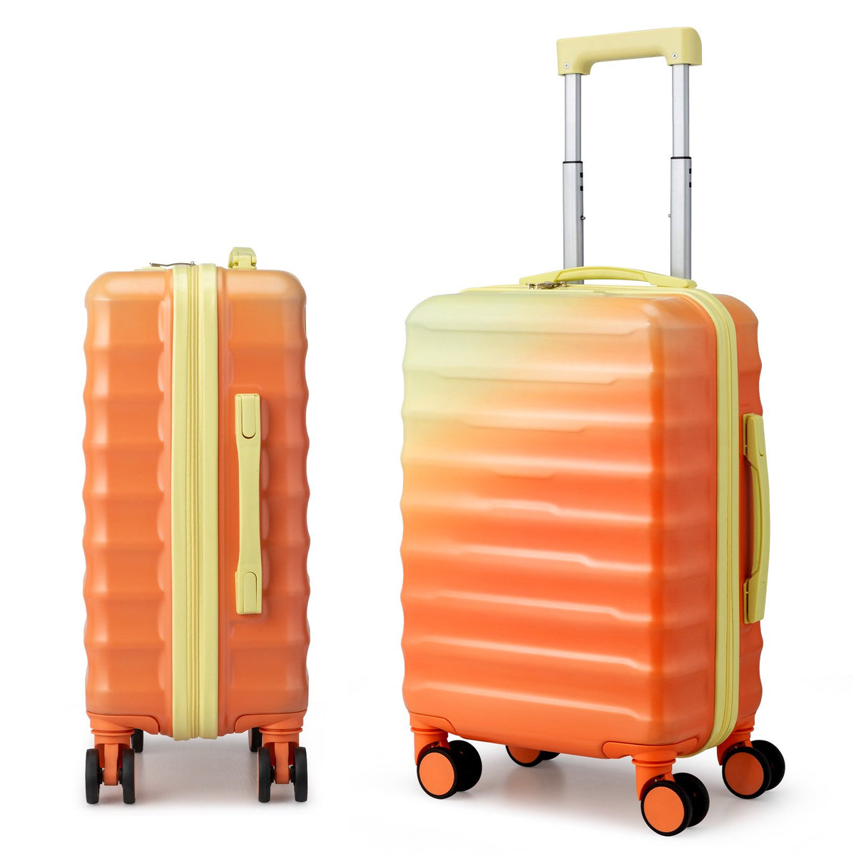 Zimtowm 20" Carry-on Lightweight Luggage Hardside Suitcase with Spinner Wheels and TSA Lock, Yellow Orange