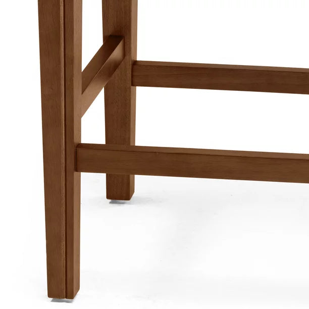 Counter Height Bar Stools with Footrest 26-Inch Backless Bar Stools,Upholstered Wooden Bar Stool,Set of 2,Walnut