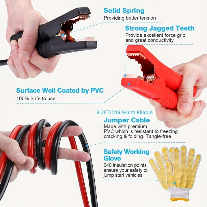 NEXPOW Car Emergency Kit, Roadside Assistance Kit with Jumper Cables, Tow Rope, Shovel, Flashlight for Car, SUV, Truck