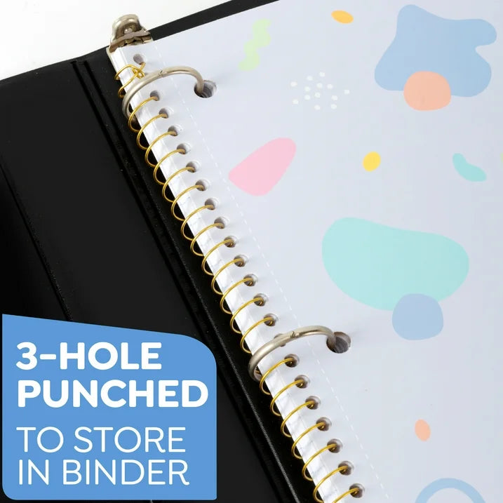 Deli Spiral Notebooks, 6 Pack, 1-Subject, Wide Ruled Paper, 8" x 10-1/2", 70 Sheets, Assorted Pastel Colors