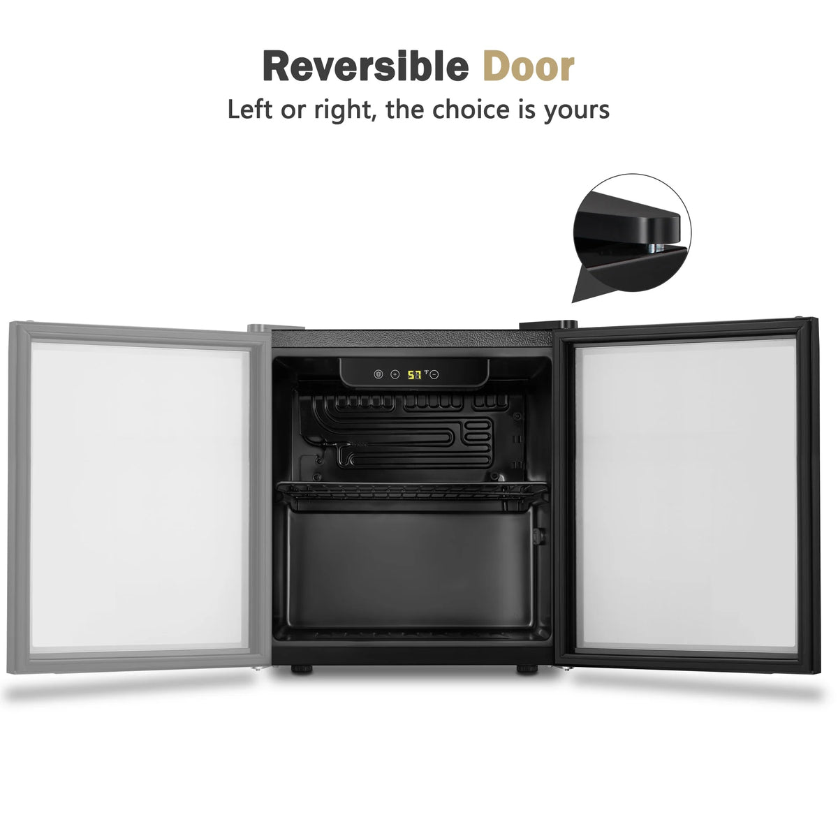 Moifoi 12 Bottle Wine Cellar, Mini Fridge w/ Glass Door and Adjustable Removable Shelves, for Home /Office, 1.3 Cu.ft.