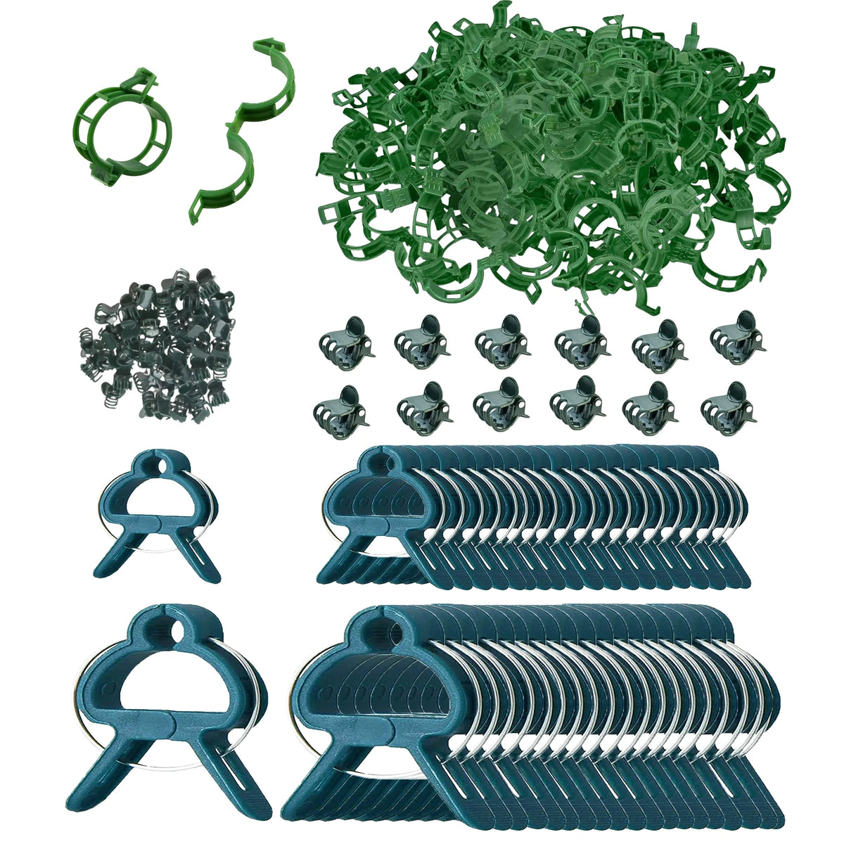 180PCS Plant Support Clips Set, 100pcs Trellis Clips, 40pcs Garden Clips, 40pcs Orchid Clips, Vine Support Clip for Climbing Plants Tomato Grape Vegetables Plant Fixing