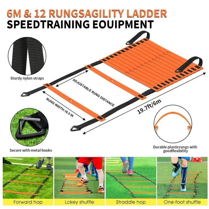 stusgo Kids Soccer Goals for Backyard Set, 2 Pack Pop Up Soccer Goal with Soccer Nets, 4x3 FT Soccer Goals, Includes Soccer Ball, Agility Ladder, Cones  Carry Bag, Perfect for Youth Outdoor Sports