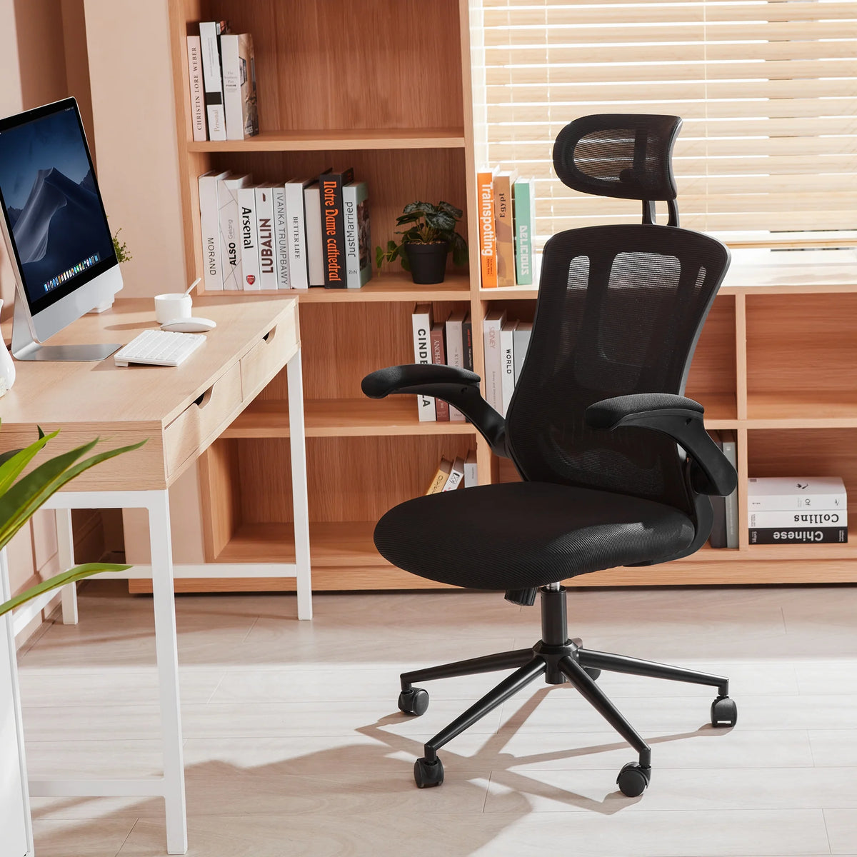 TrumanPick Ergonomic Office Chair, High Back Adjustable Computer Desk Chair with Lumbar Support, 300lb, Black