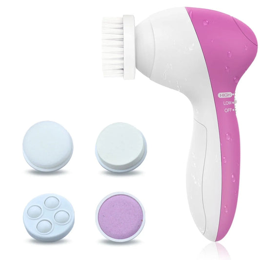 Facial Cleansing Brush Face Scrubber Electric Exfoliating Spin Cleanser Device Waterproof Deep Cleaning Exfoliation Rotating Spa Machine - Electronic Acne Skin Washer Set
