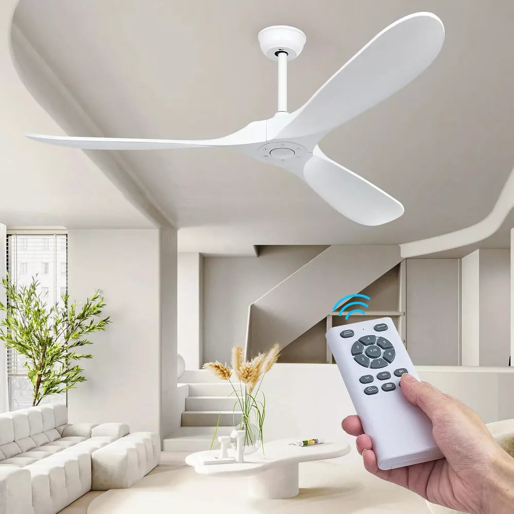 HUMHOLD Wood Ceiling Fan and Remote for Bedroom, Living Room