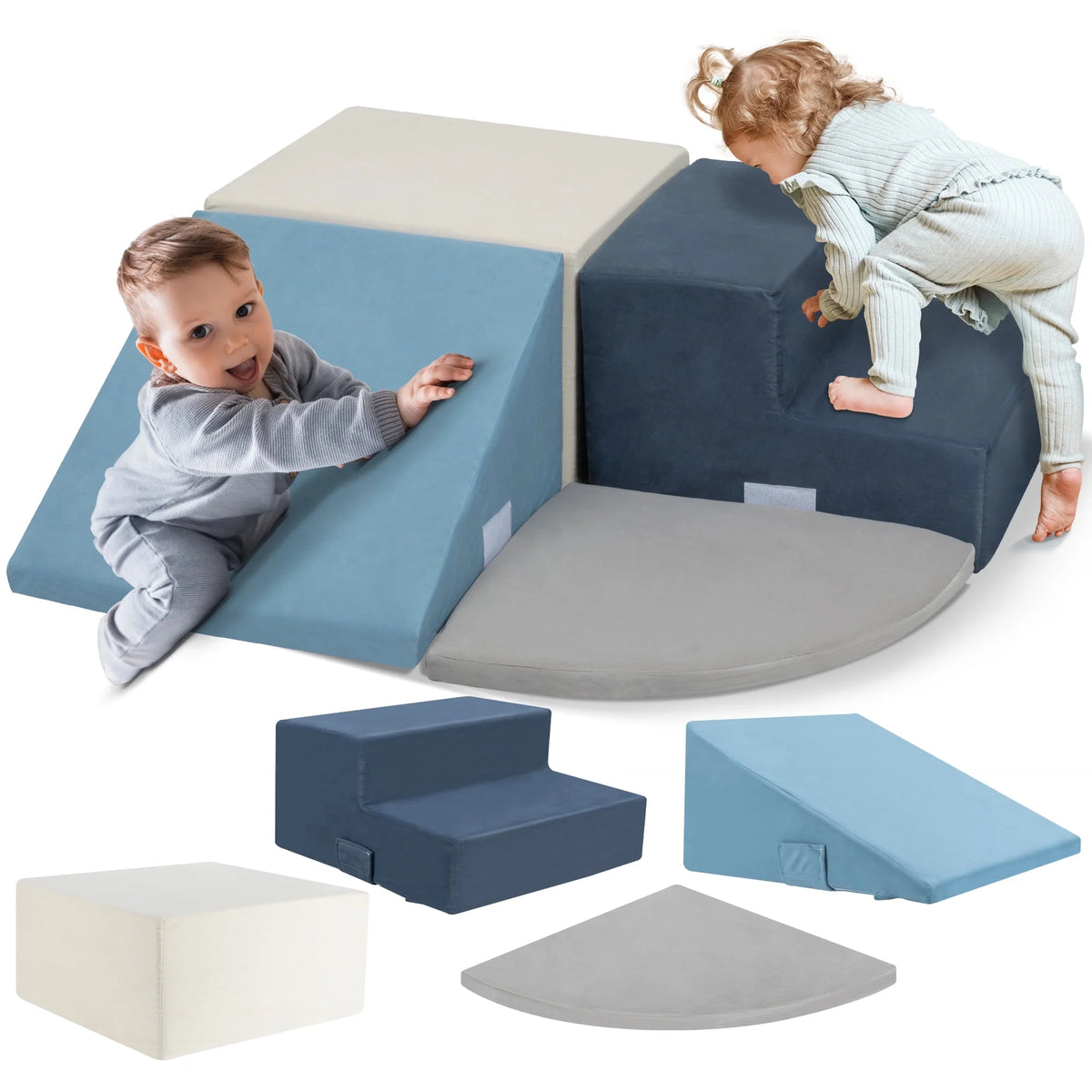 CAPAKIDS Foam Baby Climbing Blocks for Toddlers 1-3,4 Piece Kids Climbing Toys Indoor,Soft Play Climbing