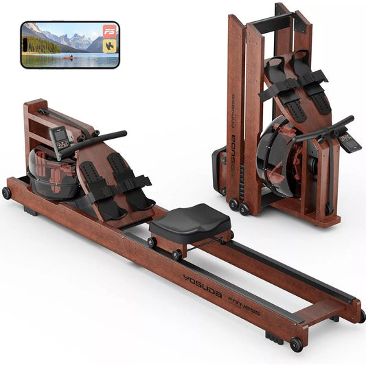 YOSUDA Water Rowing Machines for Home Use- Foldable Rower Machine 400LBS Weight Capacity with Dedicated Monitor & Bluetooth APP, Comfortable Seat