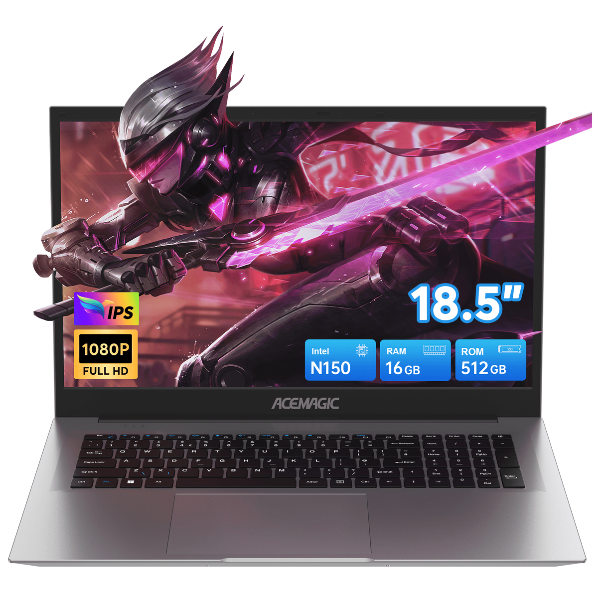 NIPOGI AX18 18.5 in FHD Laptop Intel Alder Lake N150 16GB DDR4 512GB SSD with Windows 11 Pro