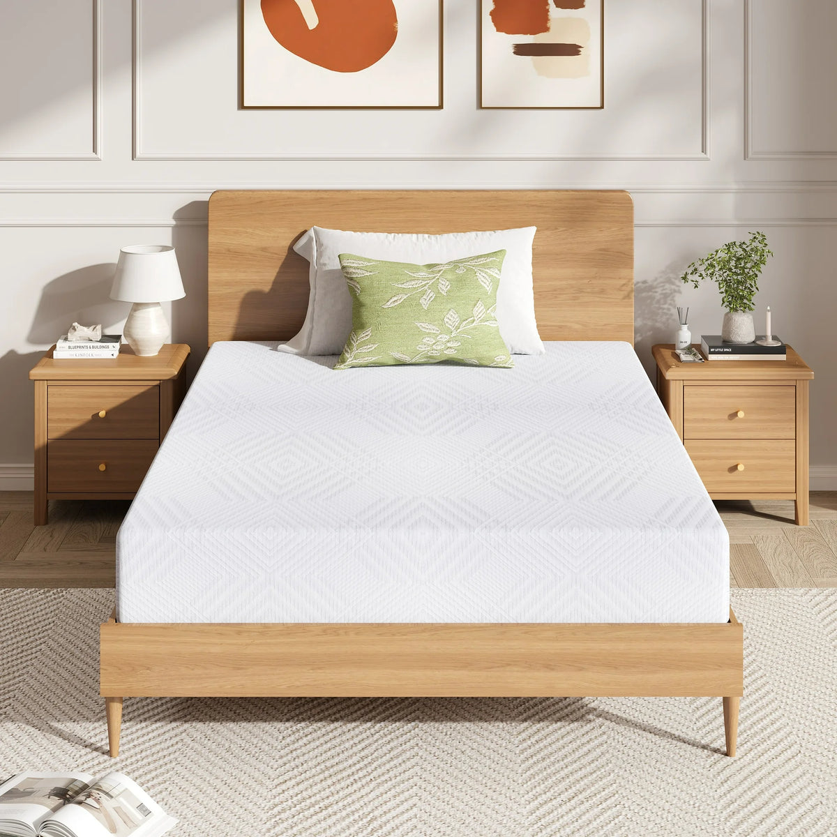Sesslife 8" Memory Foam Mattress, Cooling Gel Green Tea Memory Foam Mattress for Sleep Support, Back Pain Relief, Twin Mattress in a Box, Medium Firm, CertiPUR-US Certified, Twin