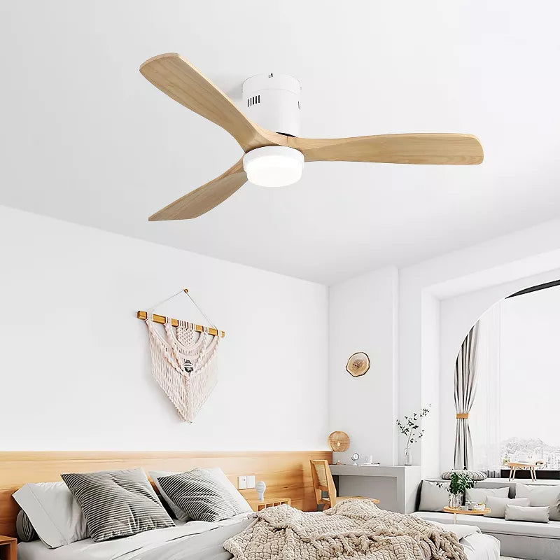 BestParts 52 Inch Ceiling Fan, Lighted Ceiling Fan, Remote Control - 6 Speeds, Ultra Quiet DC Motor, Solid Wood Blades