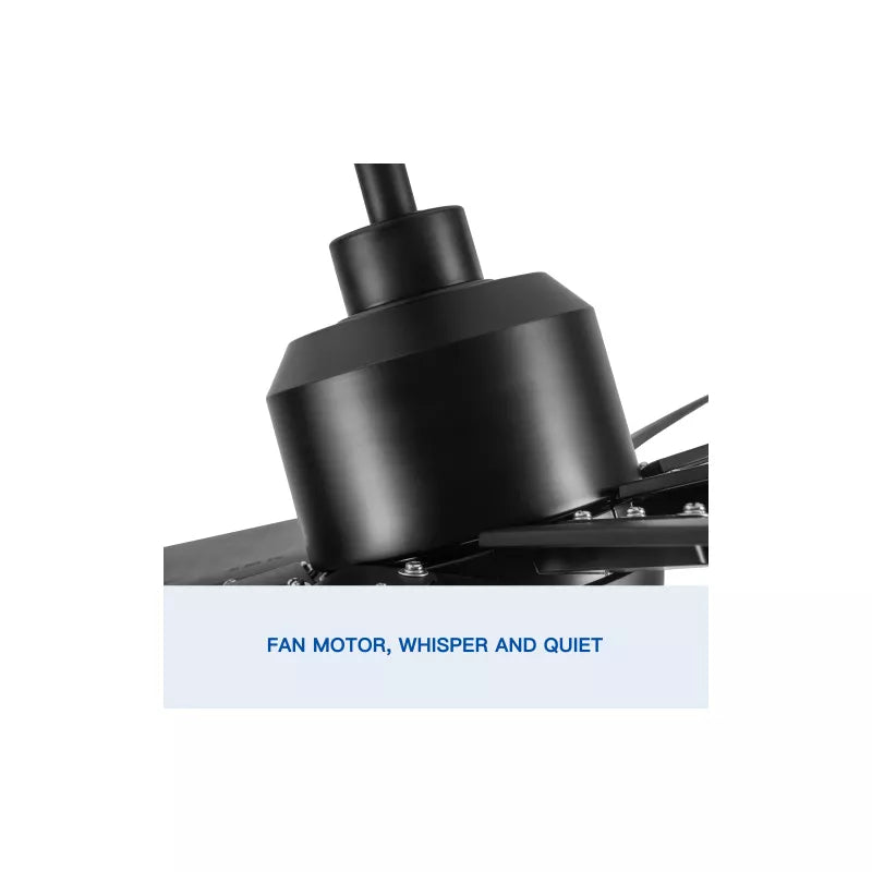 BestParts 72 Smart Black Ceiling Fan with LED Light & App Control 6 Speed, 3 Temp, Quiet