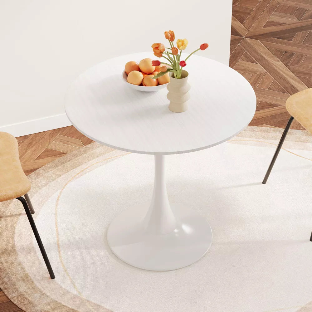 NicBex Dining Table Kitchen Table Round Dining Table Bar Table with Pedestal Base for Kitchen and Dining Room Space Saving