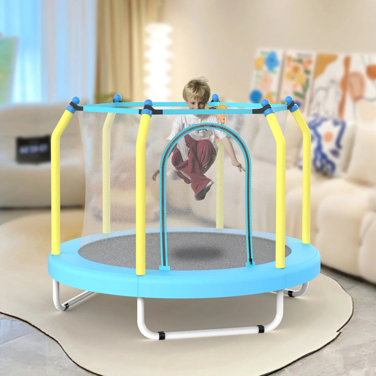 55'' Toddler Trampoline for Kids, SEGMART Kids Trampoline with Enclosure Net and Balls, Indoor Outdoor Mini Small Trampoline Birthday Gifts for Boys and Girls Age 3 Months and up