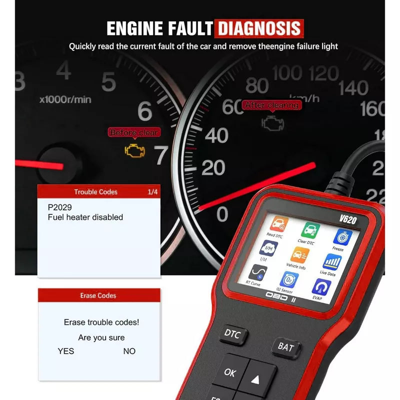 Belatt OBD2 Scanner with Battery Tester, Live Data Code Reader, Read/Clear DTCs, I/M Readiness, Freeze Frame, EVAP/O2 Tests for 1996+ Vehicles