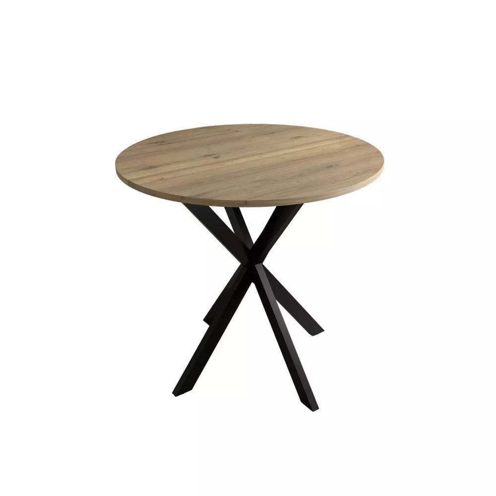 NicBex 31.5 Inch Round Dining Table,Modern Kitchen Table with Metal Legs for 2 to 4,Living Dining Room,Brown