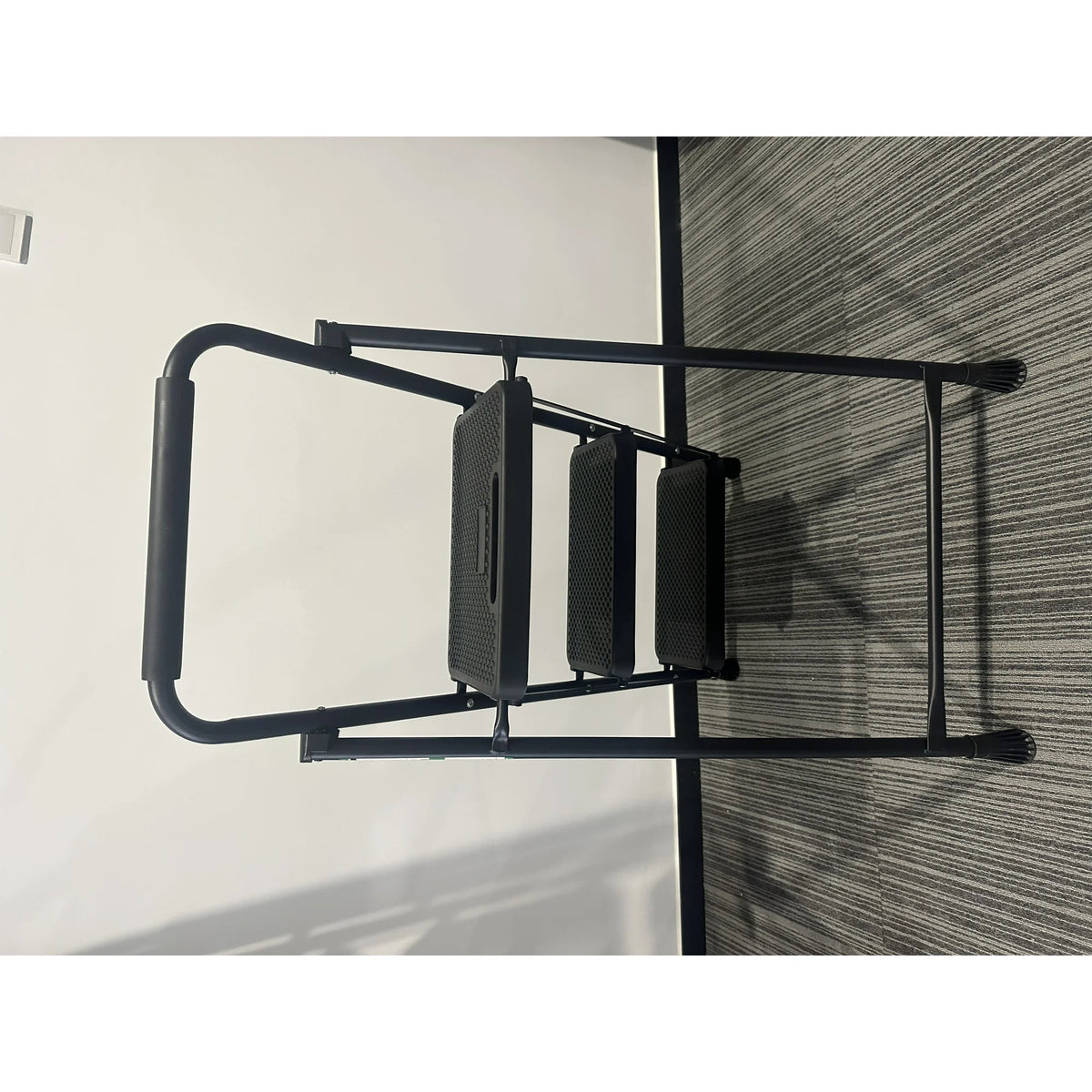 PhiloDeco Step Ladder, Folding Step Stool with Wide Anti-Slip Pedal, Sturdy Steel Ladder, Convenient Handrail, Lightweight, Portable Steel Step Stool