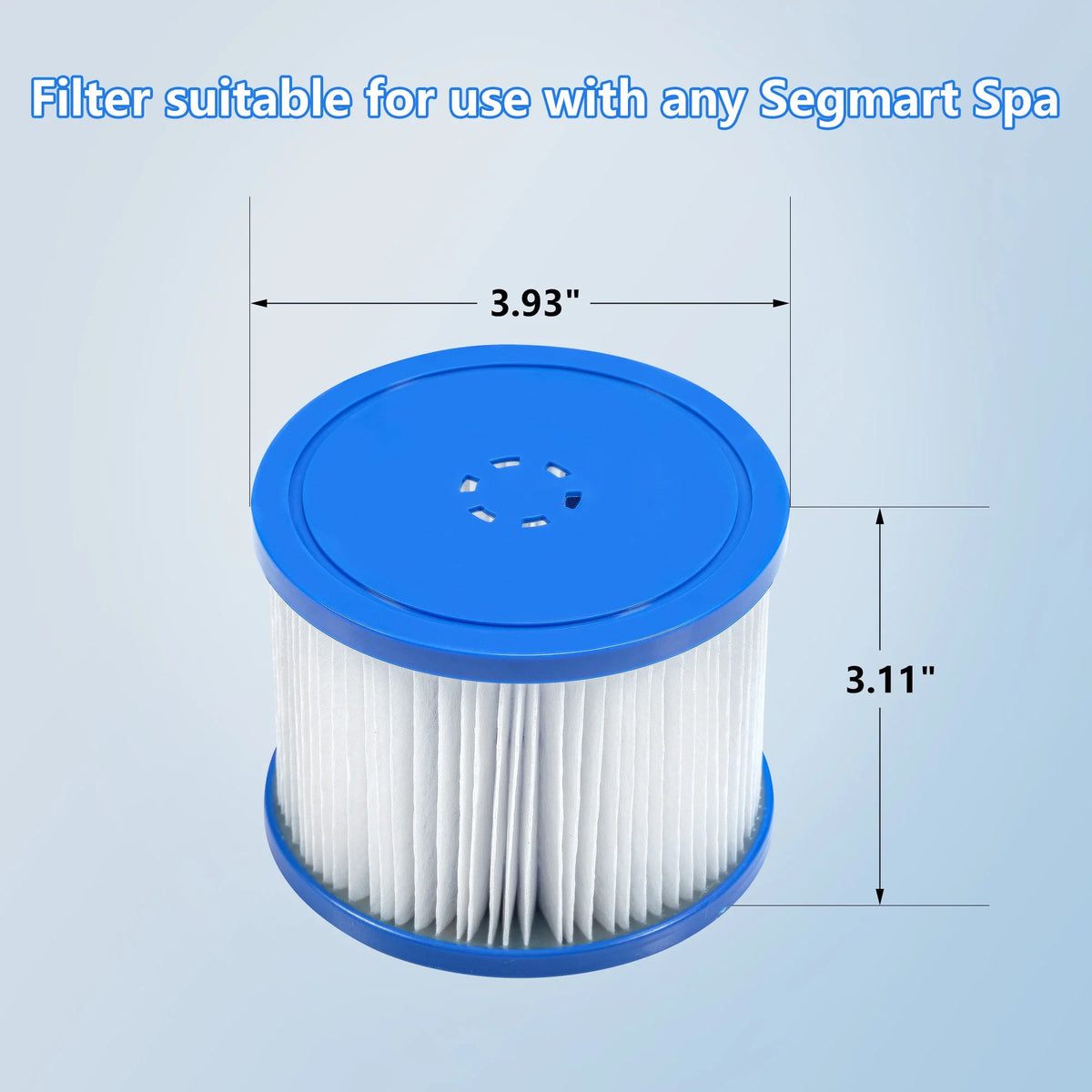 Segmart Hot Tub Filter Cartridge, 4 Pack Spa Filters Replacement, Compatible with Round Rectangle Segmart Inflatable Hot Tub
