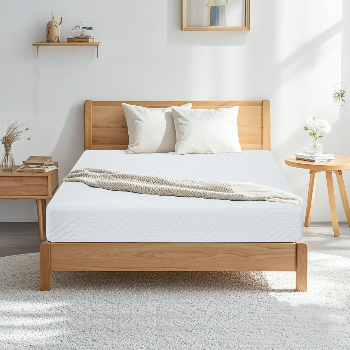 8in Memory Foam Mattress in a Box, Medium Firm Queen Mattress with Gel Cooling, Queen Size Mattress for Pressure Relief, Breathable, Cooler Sleep