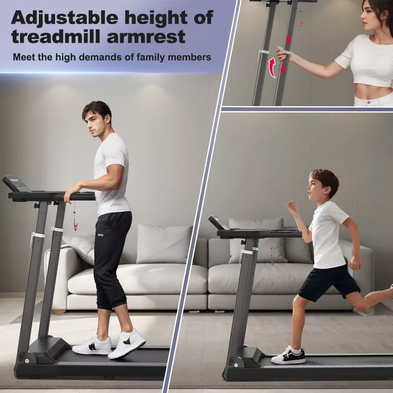 BestParts Treadmill Office Treadmill - Height Adjustable, 2.5 HP Quiet Motor, 300 lb Capacity, Foldable Walking Pad, for Home/Office