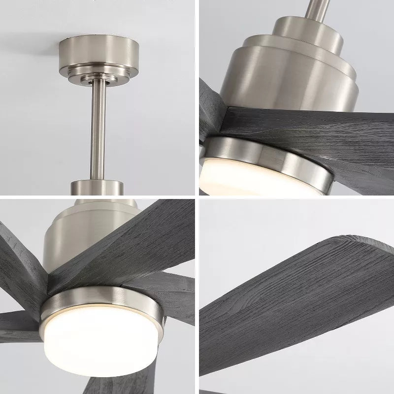 BestParts 52 Ceiling Fan with LED Light 6 Speed Bi Directional DC Motor, Solid Wood Blades, Remote Control