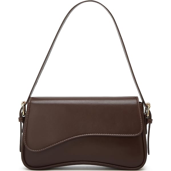 Amszke Shoulder Bag for Women Y2K Crossbody Purse PU Leather Underarm Handbag 2 Adjustable Strap for Daily Commute Travel Coffee