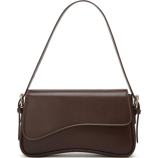 Amszke Shoulder Bag for Women Y2K Crossbody Purse PU Leather Underarm Handbag 2 Adjustable Strap for Daily Commute Travel Coffee