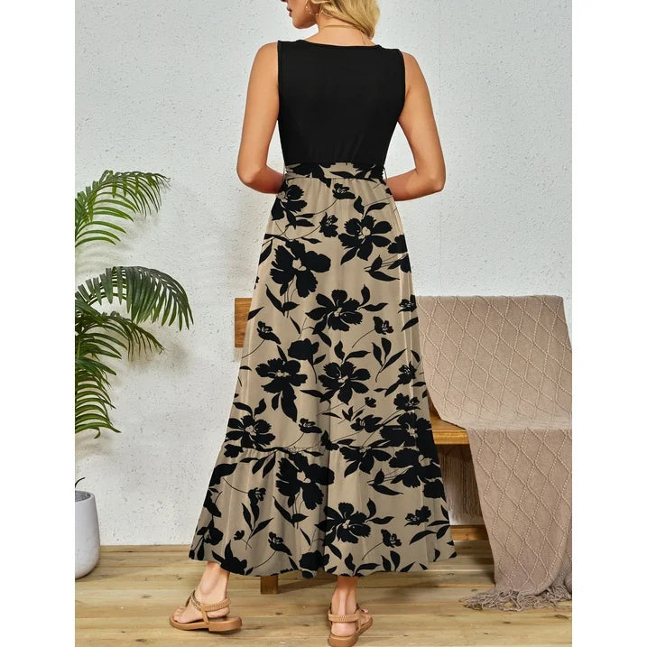 a.Jesdani Women Casual Dresses Sleeveless Ribbed Loose Long Maxi Dresses with Pockets S XXL