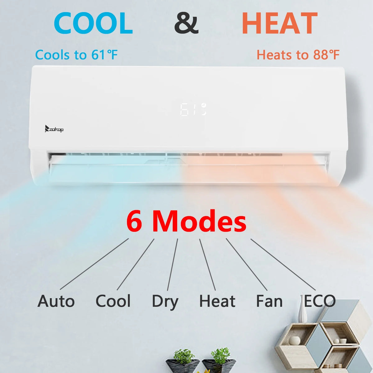 Ktaxon 18000 BTU Slim Ducted Mini Split Heat Pump Air Conditioner 16ft Kit Cover