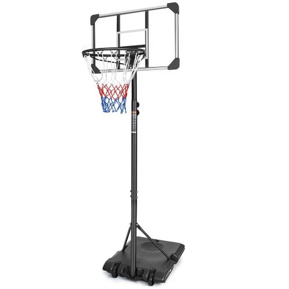 Kids Basketball Hoop Outdoor 5.6 to 7ft Adjustable, SEGMART Portable Basketball Hoops & Goals for Kids/Teenagers/Youth in Backyard/Driveway/Indoor with Enlarged Base and PC Backboard