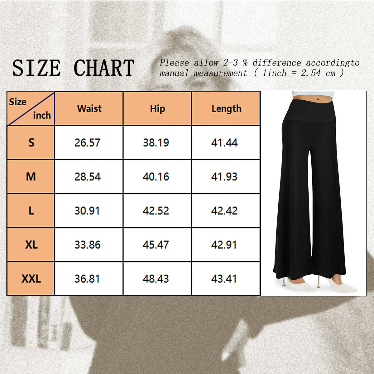 TEMOFON Womens High Waist Pants Casual Stretchy Wide Leg Palazzo Lounge Pants Comfy Loose Fit Dress Pants Black