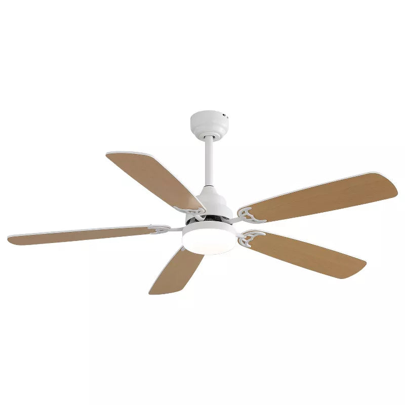 BestParts Ceiling Fan with LED Light, Remote Control Indoor Fan, 6-Speed Quiet DC Motor, for Bedroom Living Room, 52 Inch, White MDF Blades