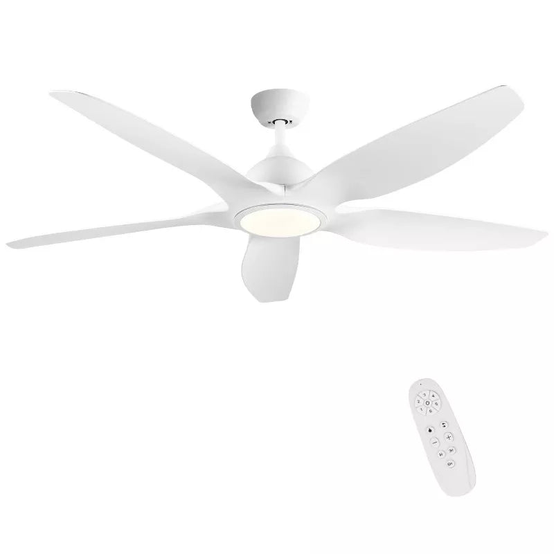 BestParts 60 Ceiling Fan with Integrated LED 6 Speeds, 3 Color Temperatures, White