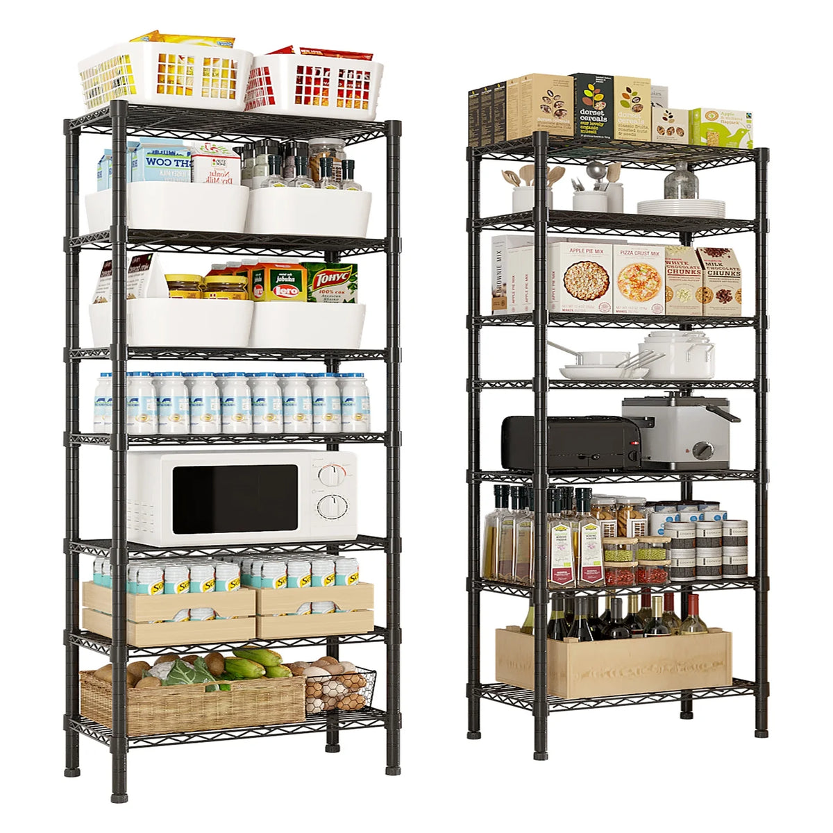 Ktaxon 1500LBS Heavy Duty Wire Shelving, 14-Tier Steel Garage Storage Rack, Adjustable DIY Metal Commercial Shelving for Garage Pantry Storage Organizer, 62.9"W x 13.8"D x 71"H