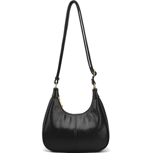 GEMIU Cross Body Bag for Women Shoulder Hobo Crescent Bag with Long Strap B-black