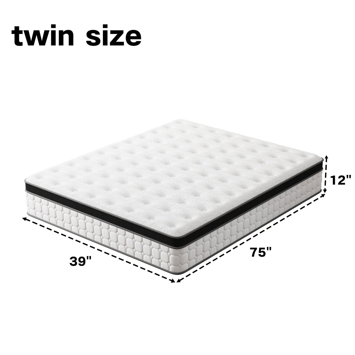 Tvdfgts 12 inch Queen Mattress,Cooling Gel Memory Foam Mattress in a Box，Individual Pocket Spring Hybrid Mattress with Pressure Relief & Motion Isolation,Soft and Comfort,Medium-Firm,CertiPUR-US