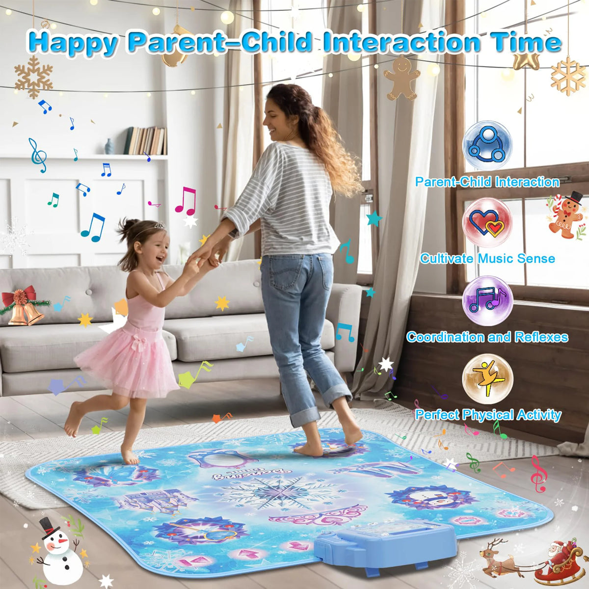 Richgv Kids Dance Mat, 8-Button Light up Dance Pad with Wireless Bluetooth, Musical Dance Game Toy Christmas Gift for Girls Boys 3-12 Year