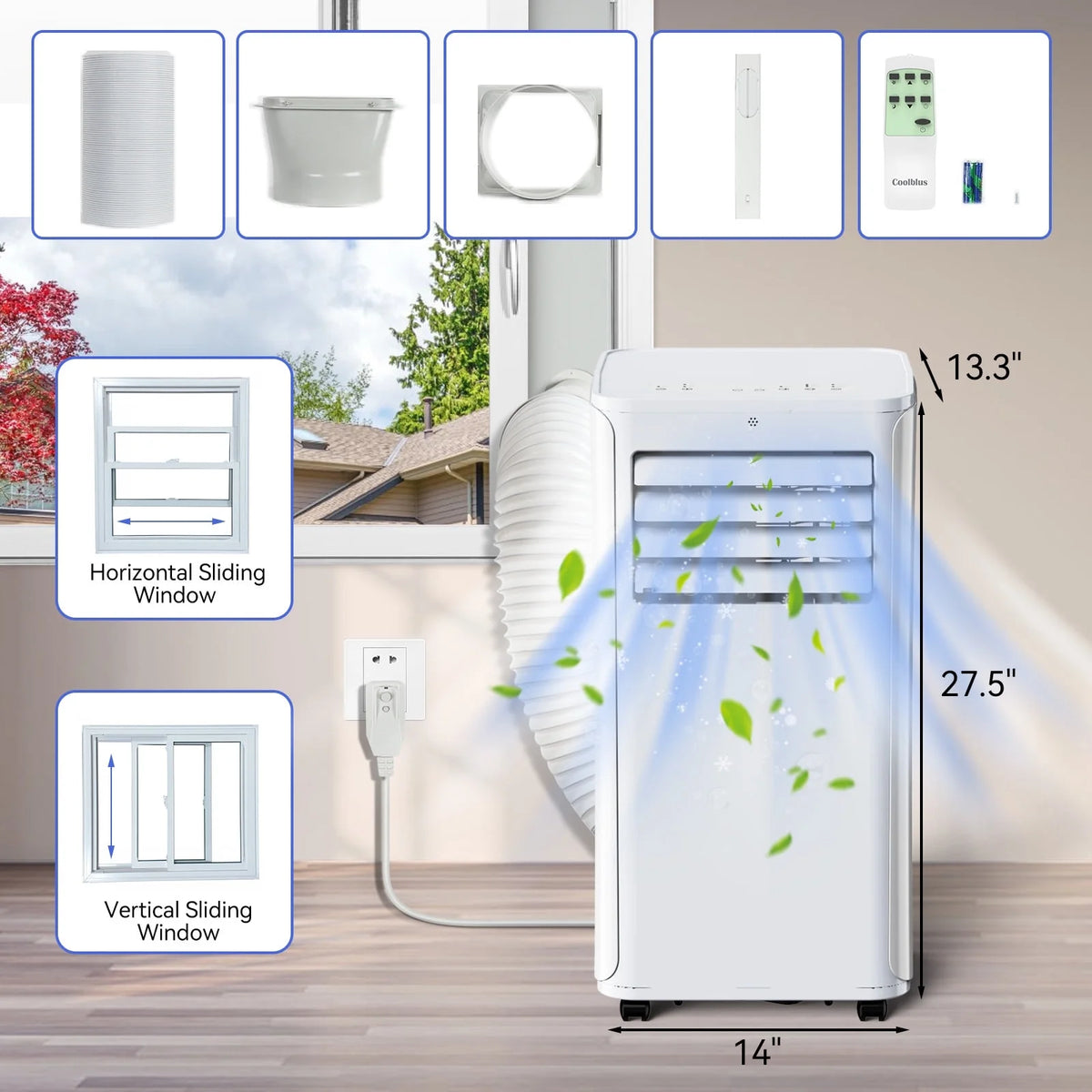 Portable Air Conditioners 12000 BTU,3-in-1 AC Unit Cools Spaces up to 550 sq. ft. and Features a Remote Control, LED display,for bedroom,living room,ofice