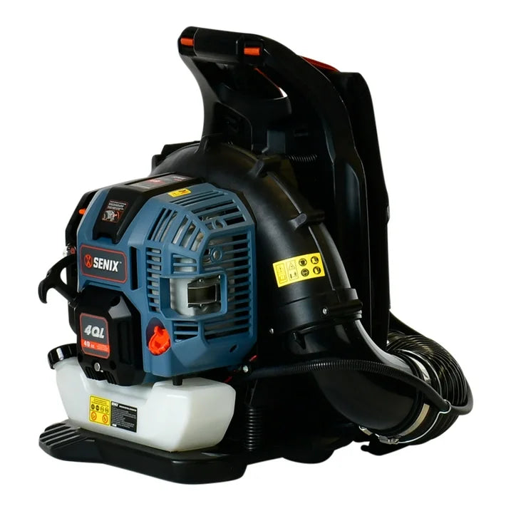 SENIX High Power 49cc Four Cycle Gas Powered Leaf Blower, Up to 600 CFM and 200 MPH, BLB4QL M