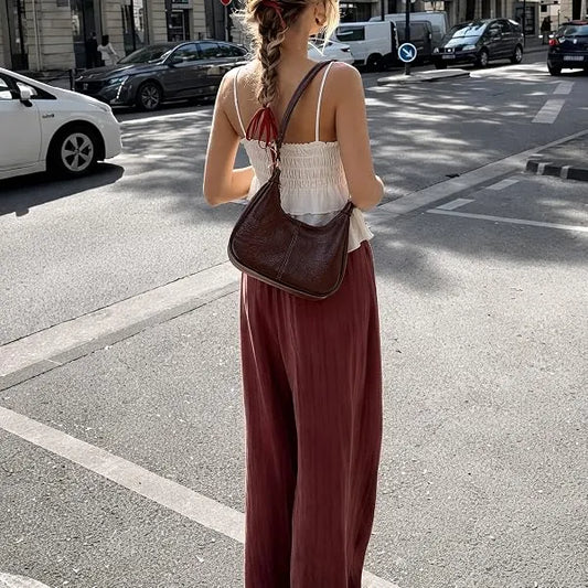 GEMIU Cross Body Bag for Women Shoulder Hobo Crescent Bag with Long Strap A-brown