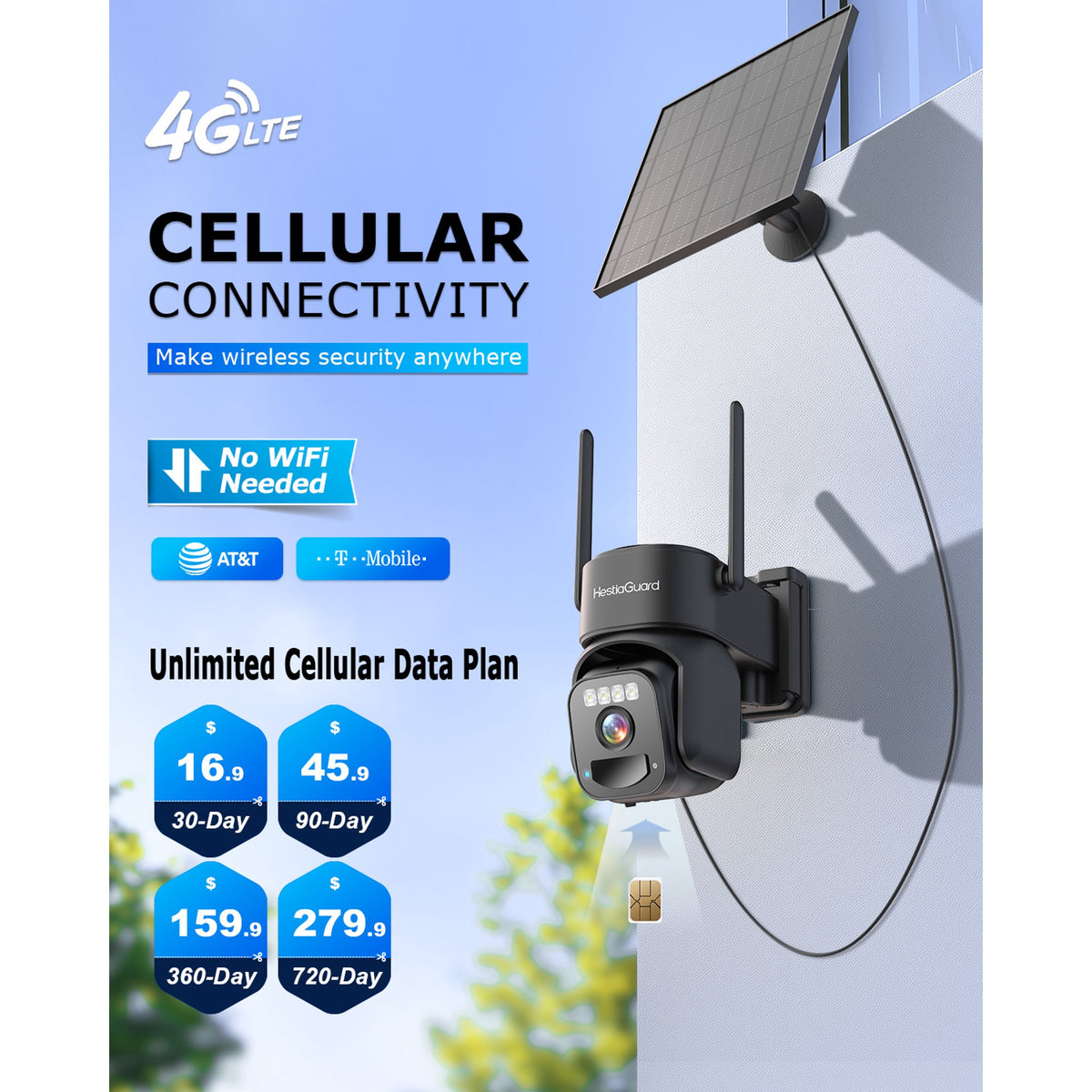 4G LTE Cellular Security Camera WP-HG-BW05BK