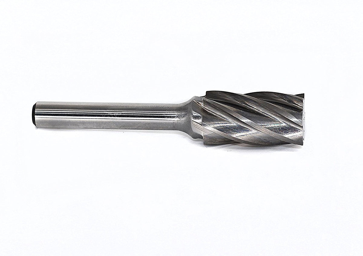 SA5-NF Aluminum Cut Tungsten Carbide Rotary Burr Bits File for Die Grinder,Cylindrical Shape with 1/4 inch Shank, 1/2 inch Head Diameter, 1 inch Flute length, Pack of 1