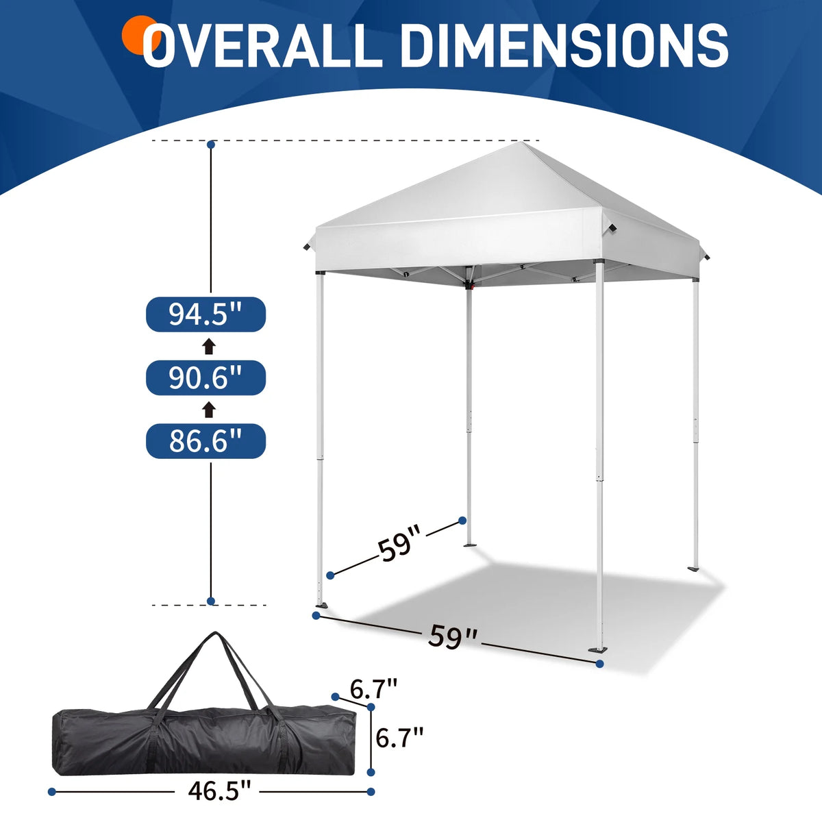 Ktaxon Pop Up 5ft x 5ft Canopy Patio Tent Folding Gazebo Backyard Canopy White