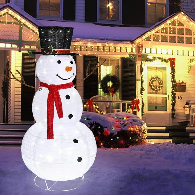 Zintown LED Lighted Snowman Christmas Snowman w/ 180 LED Lights,Hat Christmas Outdoor Decoration