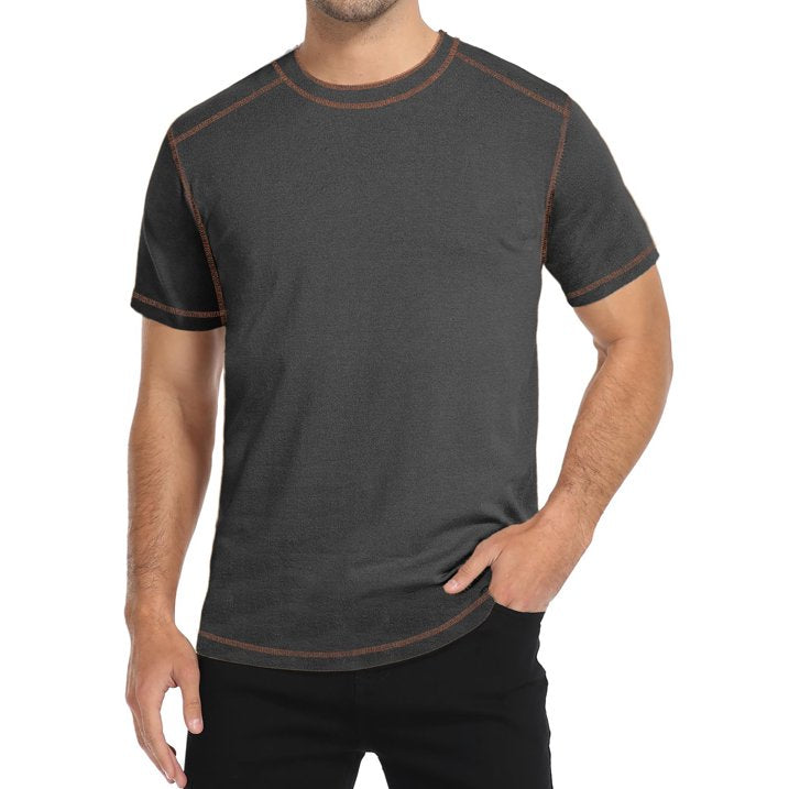 GENTS BLISS Crew Neck Men T-shirts Short Sleeve Shirts for Men Contrast Lines Casual Men Shirts