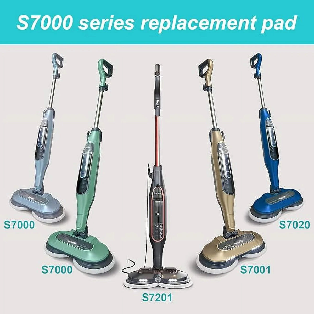 Shark S7000 Replacement Steam Mop Pads 8 PACK for Shark S7000AMZ S7001 S7201 Steam Mop Washable Pads
